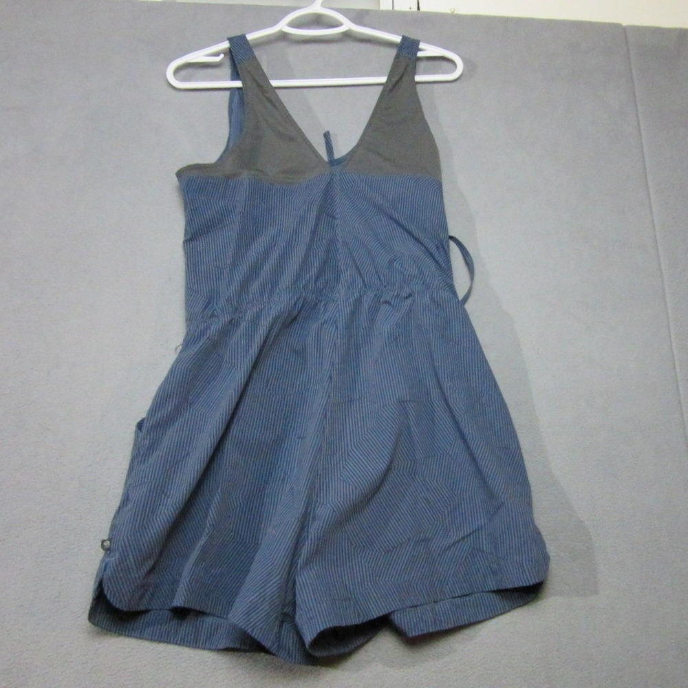 Mountain Hardwear Romper Womens Medium Blue Dynama Striped Activewear V Neck - Picture 10 of 16
